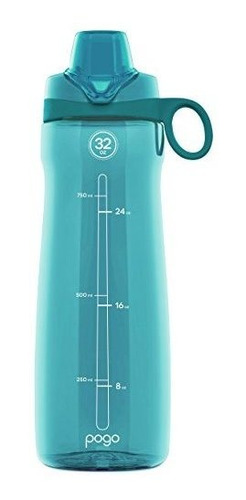 Pogo Bpa-free Plastic Water Bottle With Chug Lid, Blue Atoll