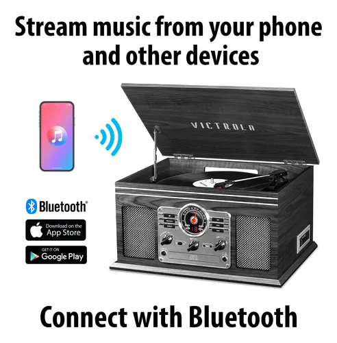 Reproductor De Discos Bluetooth 6 En 1 Con Altavoces Integra