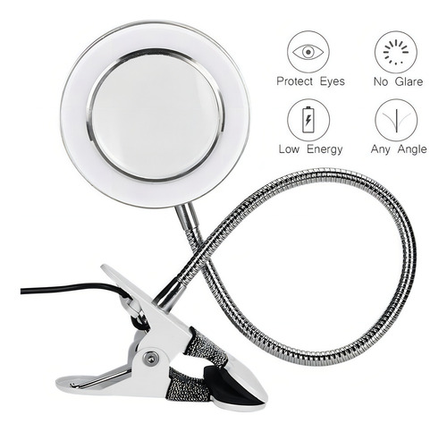 Lámpara De Mesa Con Clip Ajustable Usb Con Diseño De Luz Frí Color De La Estructura Blanco