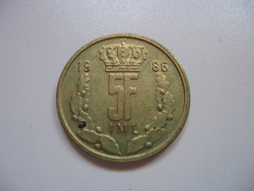 Moneda Luxemburgo 5 Francs 1986 (Usado)
