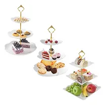 Comprar Juego De 3 Soportes De Postre Blancos De 3 Niveles