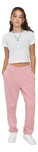 Pantalón De Buzo Niña Teen Rosado Corona