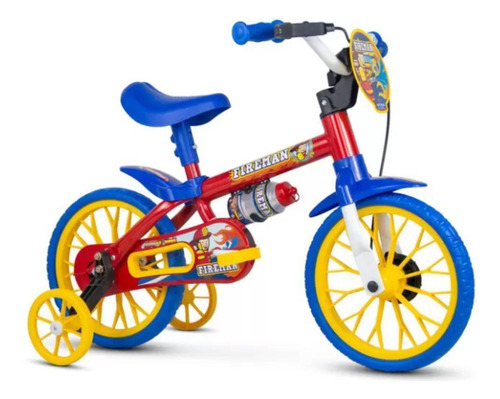 Bicicleta Infantil Aro 12 Fireman Nathor Com Garrafinha
