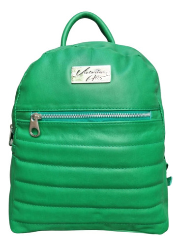 Mochila Canada Victoria Ates Cuero Legitimo Verde