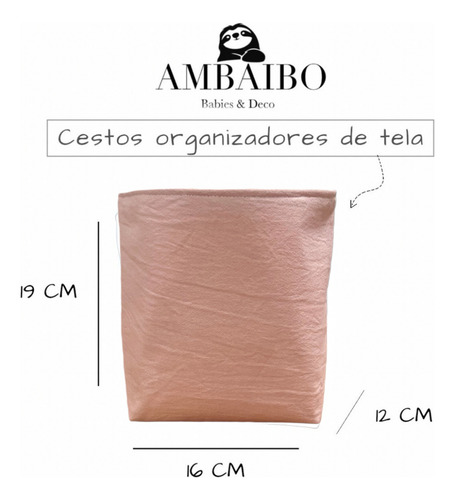 Contenedor Pañalero Con Manijas+cesto Tela. Ideal Regalo Rn Rosa