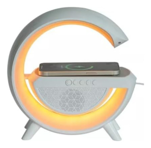Parlante Portatil Bluetooth Luz Led Atmosfera Inteligente G Color Blanco