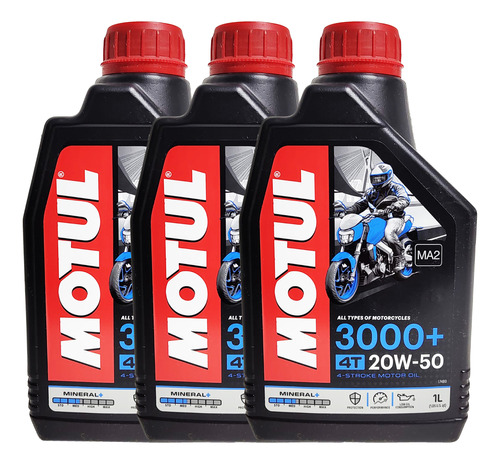 Oleo 3 L Motul 20w 50 3000+ 4t Mineral Honda Twister 250