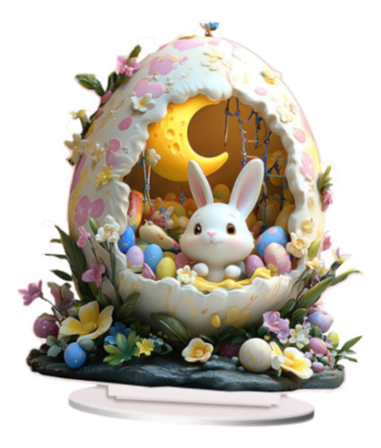 Escultura De Figura De Conejo De Pascua, Suministros 18x20cm