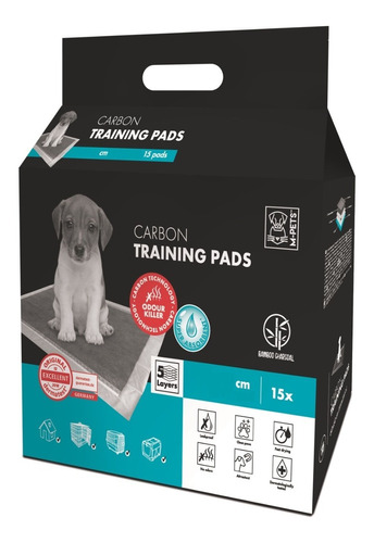 Pañales De Entrenamiento Con Carbon M-pets 15un (90x60un)