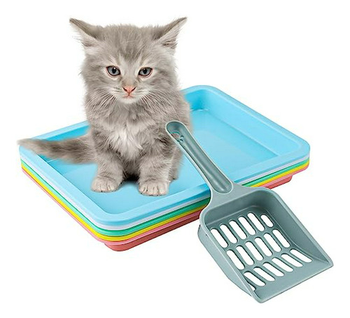 Caja De Arena Para Gatos De 5 Piezas, Caja De Arena Pequeña 