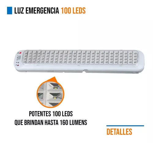 LUZ DE EMERGENCIA 100 LEDS 16HS DE AUTONOMIA