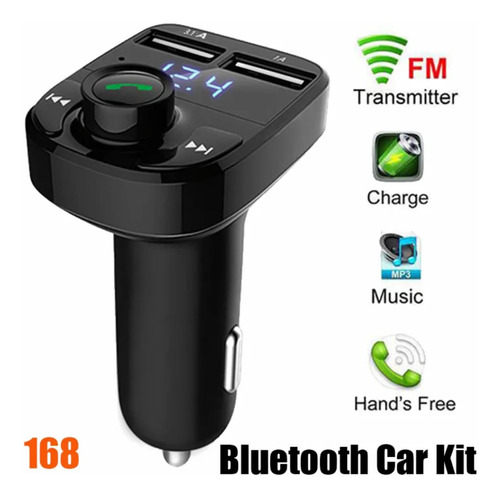 Adaptador Auto Bluetooth Transmisor Manos Libres Carga Mp3