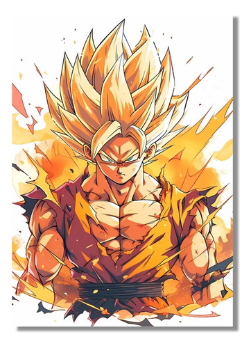 Cuadro En Aluminio De Goku Ssj 1 30x20 Cm Dragon Ball