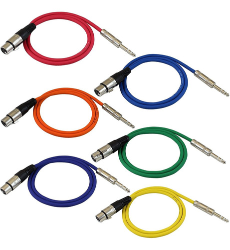 Cable Xlr Hembra A Trs De 1/4 In, 3 Pies/6 Pack
