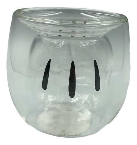 Disney Mickey 4 Vasos Doble Pared Con Fondo Curvo Vidrio