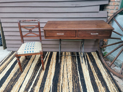 Antigua Consola + Silla Sheraton, Elegancia Y Firmeza (Usado)