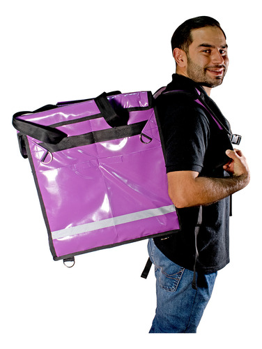 Mochila Térmica Reparto Pizza Uber Eats Morado 41x41x45 Cm
