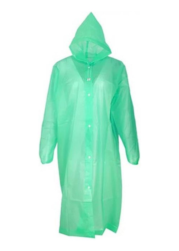 Poncho Impermeable Capucha, Mod Translúcido Talla L Adulto 