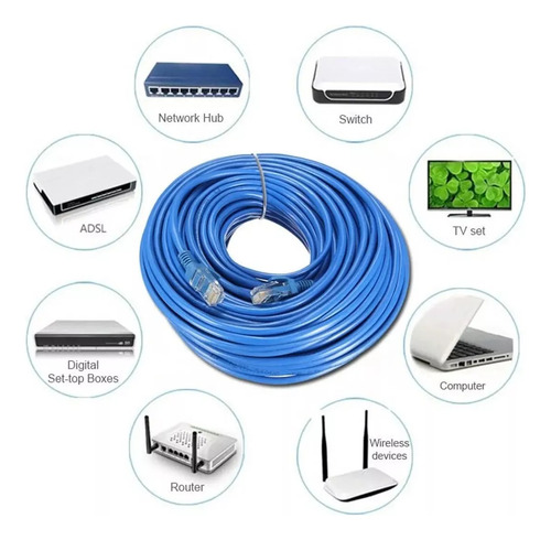 Cable Red Utp Cat6e Rj45 40 Metros Lan Cable / 260026