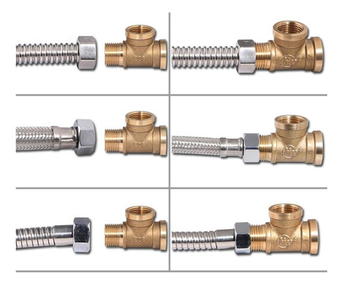. 2 Piezas De 1/2 / Latón Tee Conexiones Conectores De Tubo