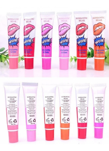 Labial Líquido Romantic Bear Indeleble Tinta Coreana 15gr Cor Laranja Doce