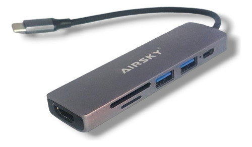 Hub Adaptador Usb C 6 En 1 Para Macbook iPad Tablet Notebook