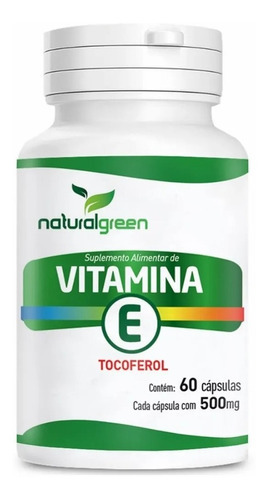 Suplemento De Vitamina E Naturalgreen 60 Cápsulas Sabor Sem Sabor