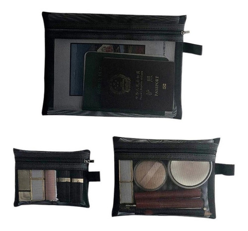 Necessaire Multiuso Tela Organizadora De Objetos Bolsa Mala Cor Preto