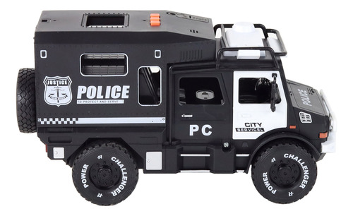 Camion Policia Blindado Carrito Friccion Luz Sonido Juguete Color Multicolor