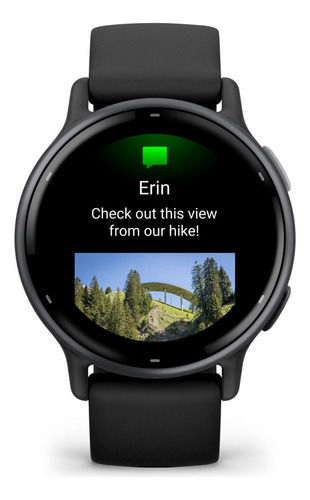 Reloj Garmin Vívoactive 5 Slate de aluminio negro, caja negra, correa negra, bisel negro