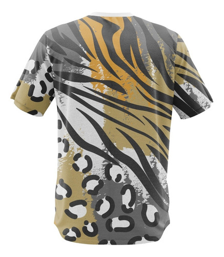 Imagem 2 de 2 de Camisa Jersey Verão Retro Listra Tigre Leopardo Animal Print