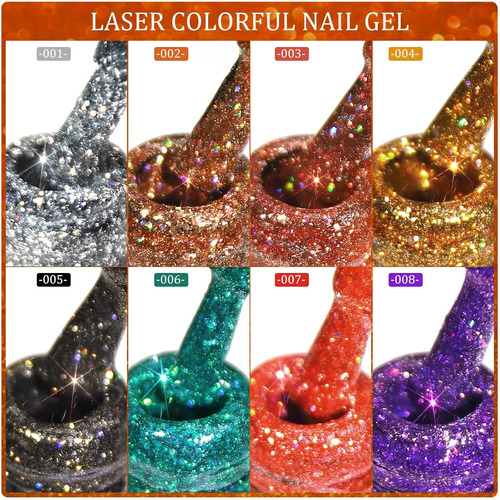 Esmalte De Uñas De Gel De Diamante Con Purpurina De 0.3 Fl O