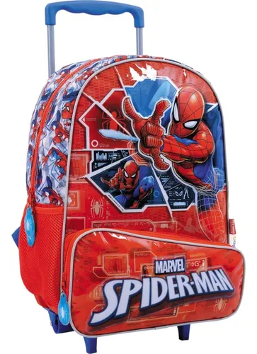 Mochila Con Carro Spiderman 16 Pulgadas 38227 Wabro