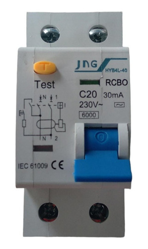 Disjuntor Diferencial Ddr 2p 20a 30ma Hyb4l-40 Jng