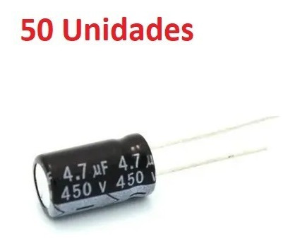 Imagem 2 de 6 de Capacitor Eletrolítico 4,7uf X 450v 105º - 50 Unidades