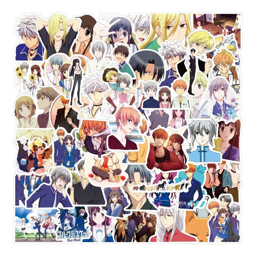 Fruits Basket 50 Calcomanias Stickers De Pvc Vs Agua Furuba