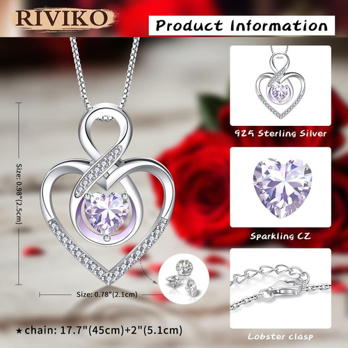Colar Com Símbolo De Coração Infinito Riviko Para Mulheres E