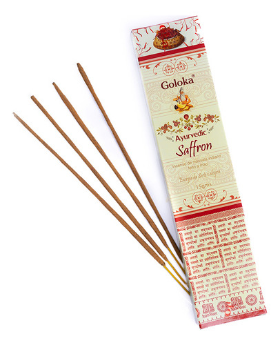 Incenso Indiano Goloka Saffron (açafrão) 15g