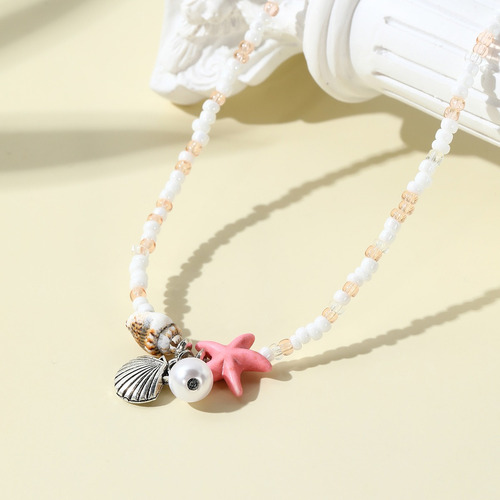 Collar Con Colgante De Concha Y Estrella De Mar Con Cuentas