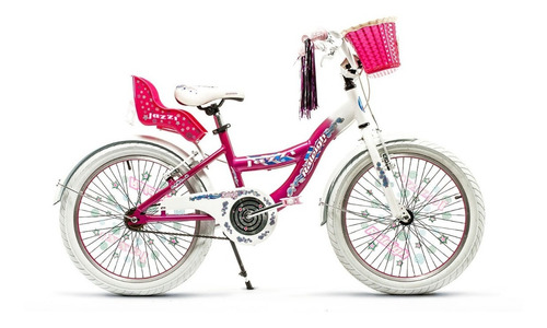 Bicicleta infantil Raleigh Jazzi R20 frenos v-brakes color rosa/blanco con pie de apoyo  