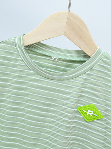Conjunto De Camisetas Y Pantalones A Rayas De 2 Piezas Para