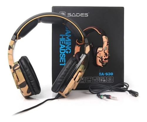 Auricular Headset Gamer Camuflado Sades 930 Ps4 Xbox Pc