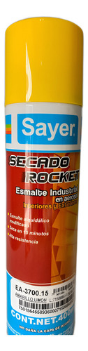 Esmalte Pintura Secado Rocket En Aerosol Sayer 400ml Color Amarillo Limon