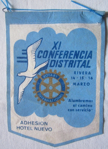 Banderin Rotari Xi Conferencia Distrital Rivera Uruguay