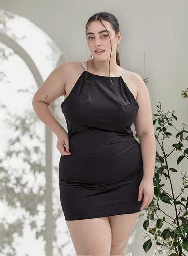Vestido Con Stras Xxl Talle Grande Reales Fiesta