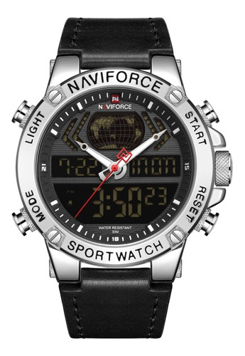 Reloj Para Hombre Marca Naviforce Pulso Cuero Sumergible