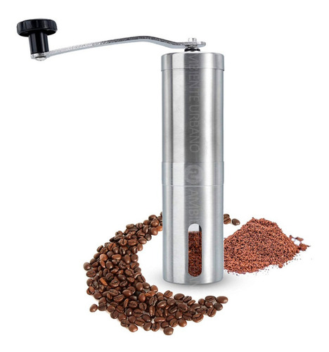 Molinillo Manual Moledor De Cafe Acero Inox Maximo Calidad Color Plateado