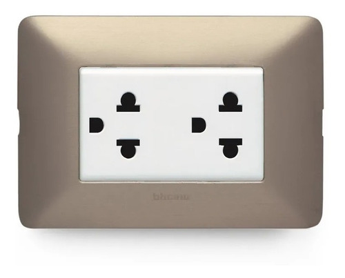 Tomacorriente Doble Universal 2p + L/t Champagne ,aluminio