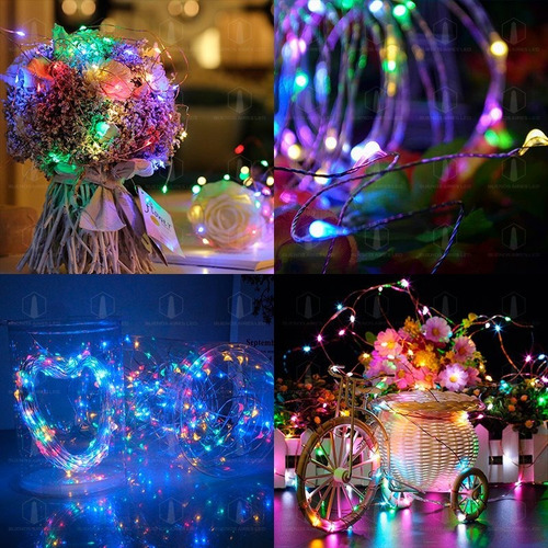 Imagen 4 de 10 de Alambre Luces Led 10 Metros Multicolor Exterior 220v Navidad
