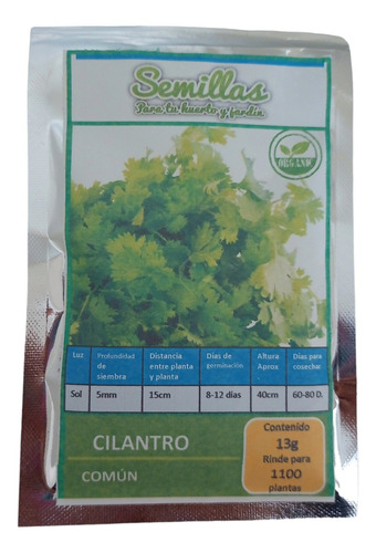 1 Sobre De 1100 Semillas De Cilantro (comun)